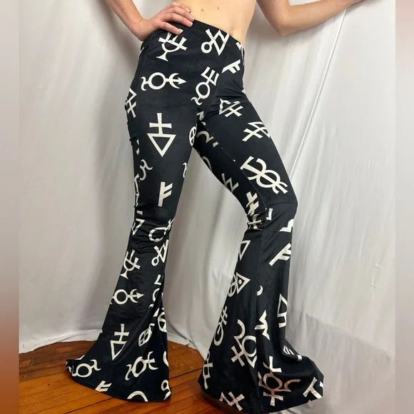 Symbolic bell bottoms flare pants Killstar goth gothic female symbol non-binary - Picture 2 of 8